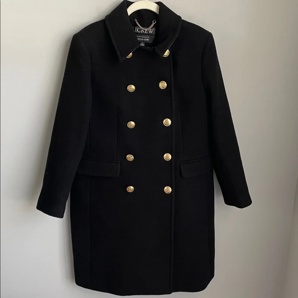 J. Crew Warwick Topcoat Italian Stadium Cloth Nello Gori Wool Blend 10 Petite - Picture 4 of 11
